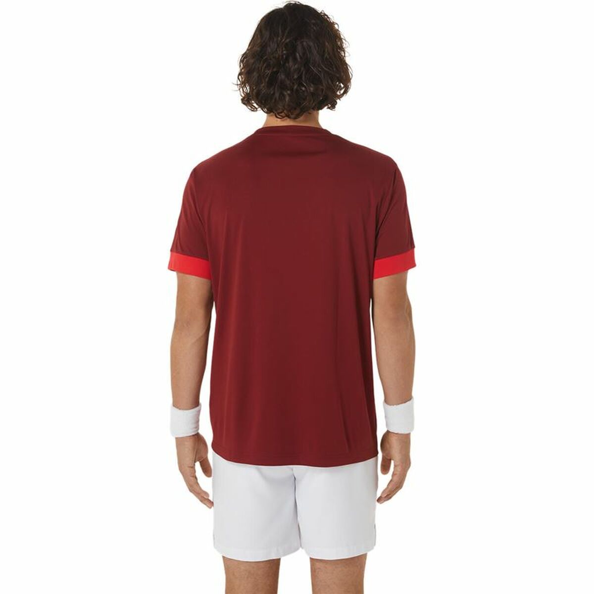 Men’s Short Sleeve T-Shirt Asics Court Dark Red Tennis-5
