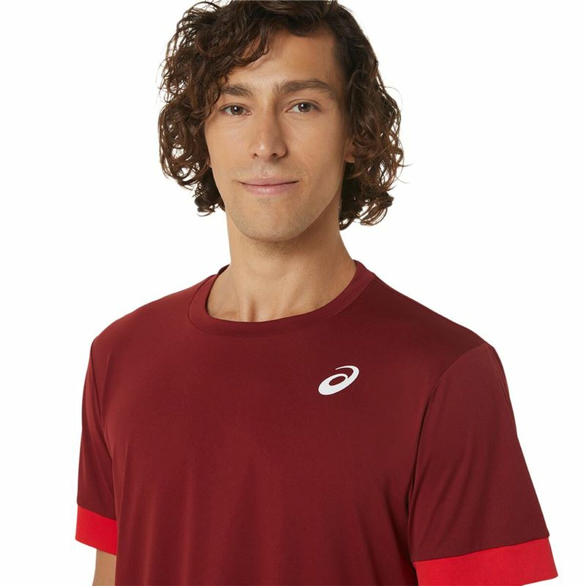 Men’s Short Sleeve T-Shirt Asics Court Dark Red Tennis-3