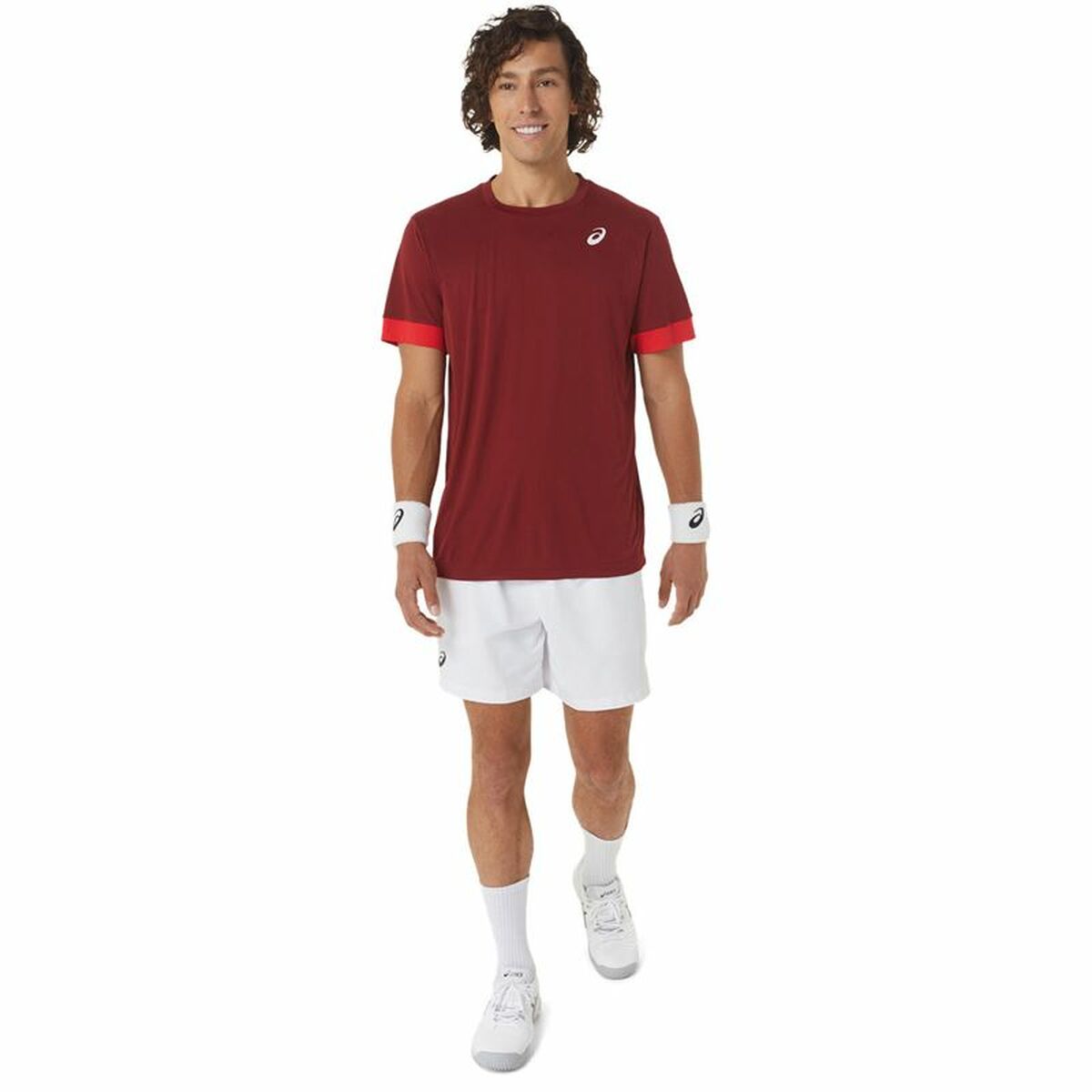 Men’s Short Sleeve T-Shirt Asics Court Dark Red Tennis-2
