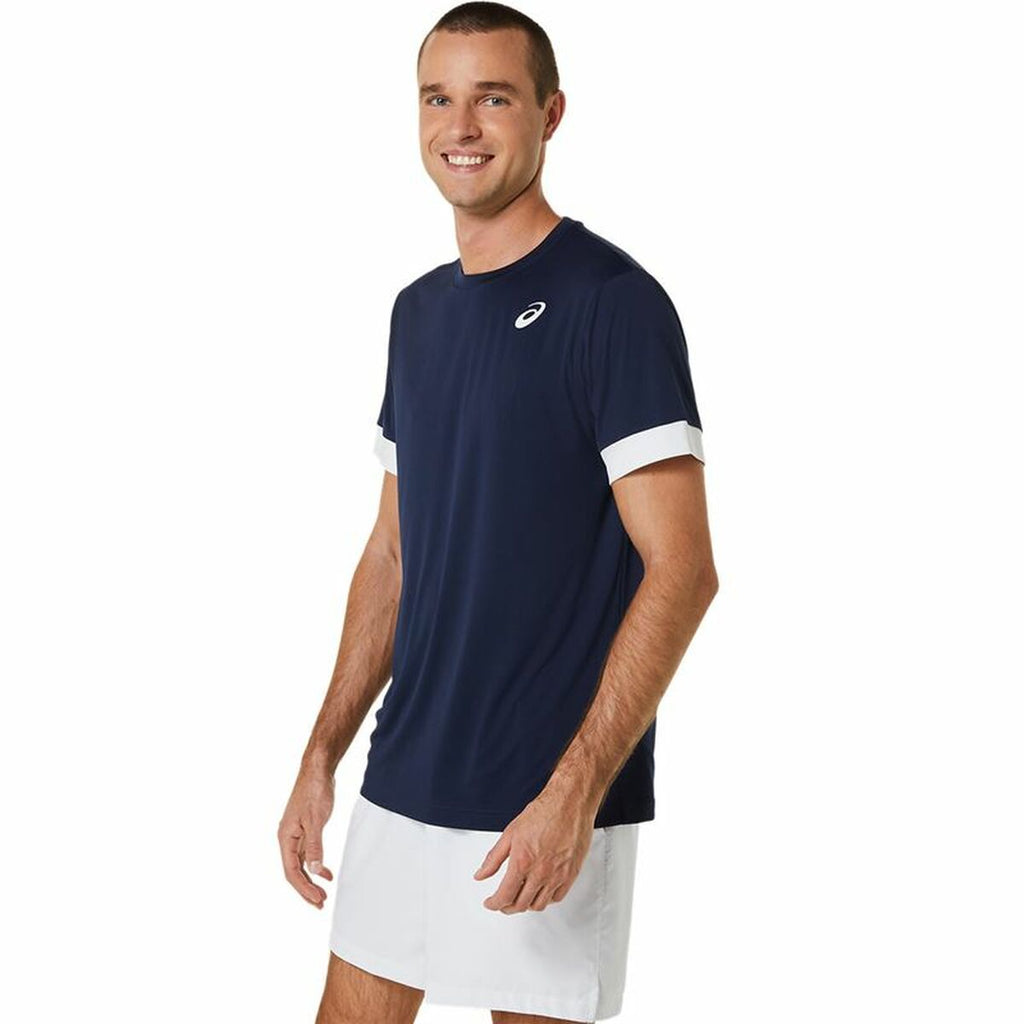 Short-sleeve Sports T-shirt Asics Court Navy Blue Tennis-4