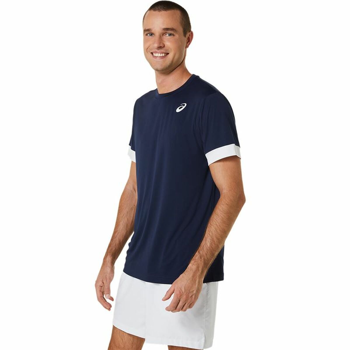 Short-sleeve Sports T-shirt Asics Court Navy Blue Tennis-4