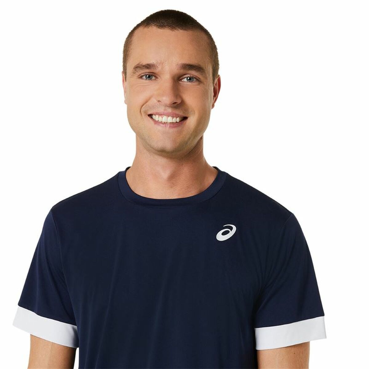 Short-sleeve Sports T-shirt Asics Court Navy Blue Tennis-3