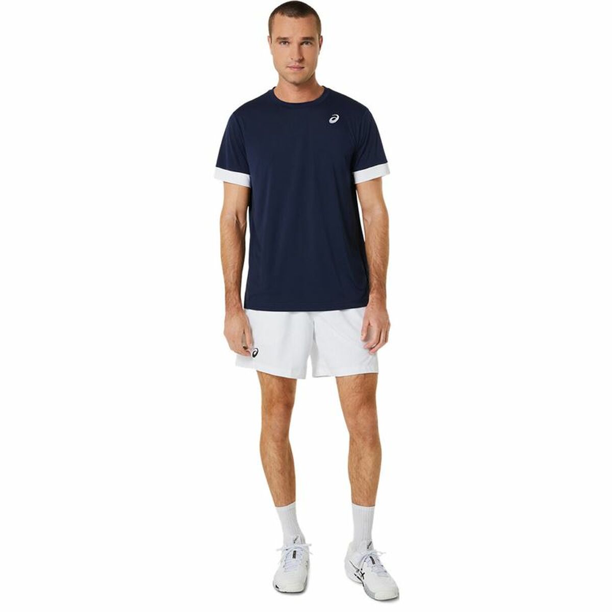 Short-sleeve Sports T-shirt Asics Court Navy Blue Tennis-2