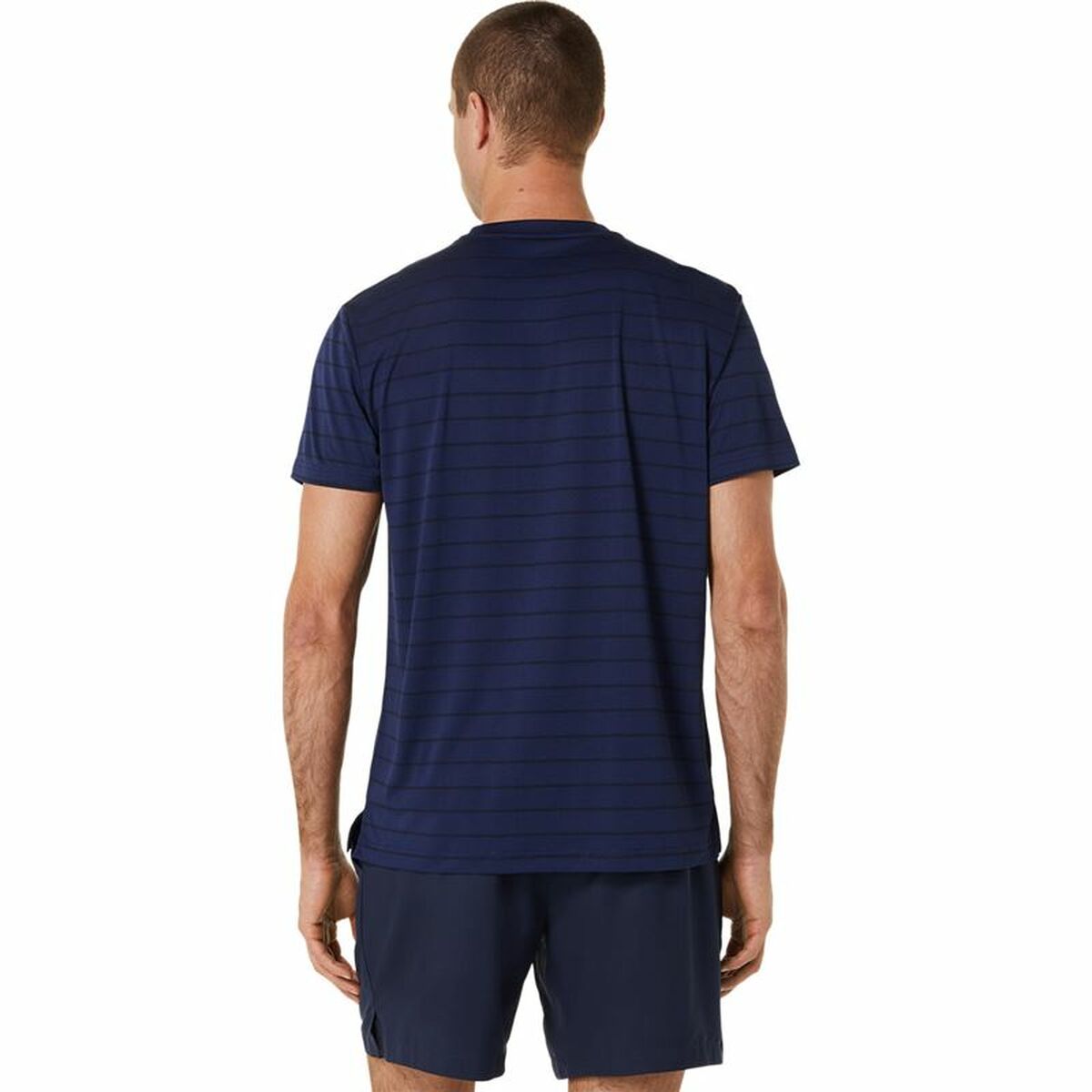 Men’s Short Sleeve T-Shirt Asics Court Navy Blue Tennis-5