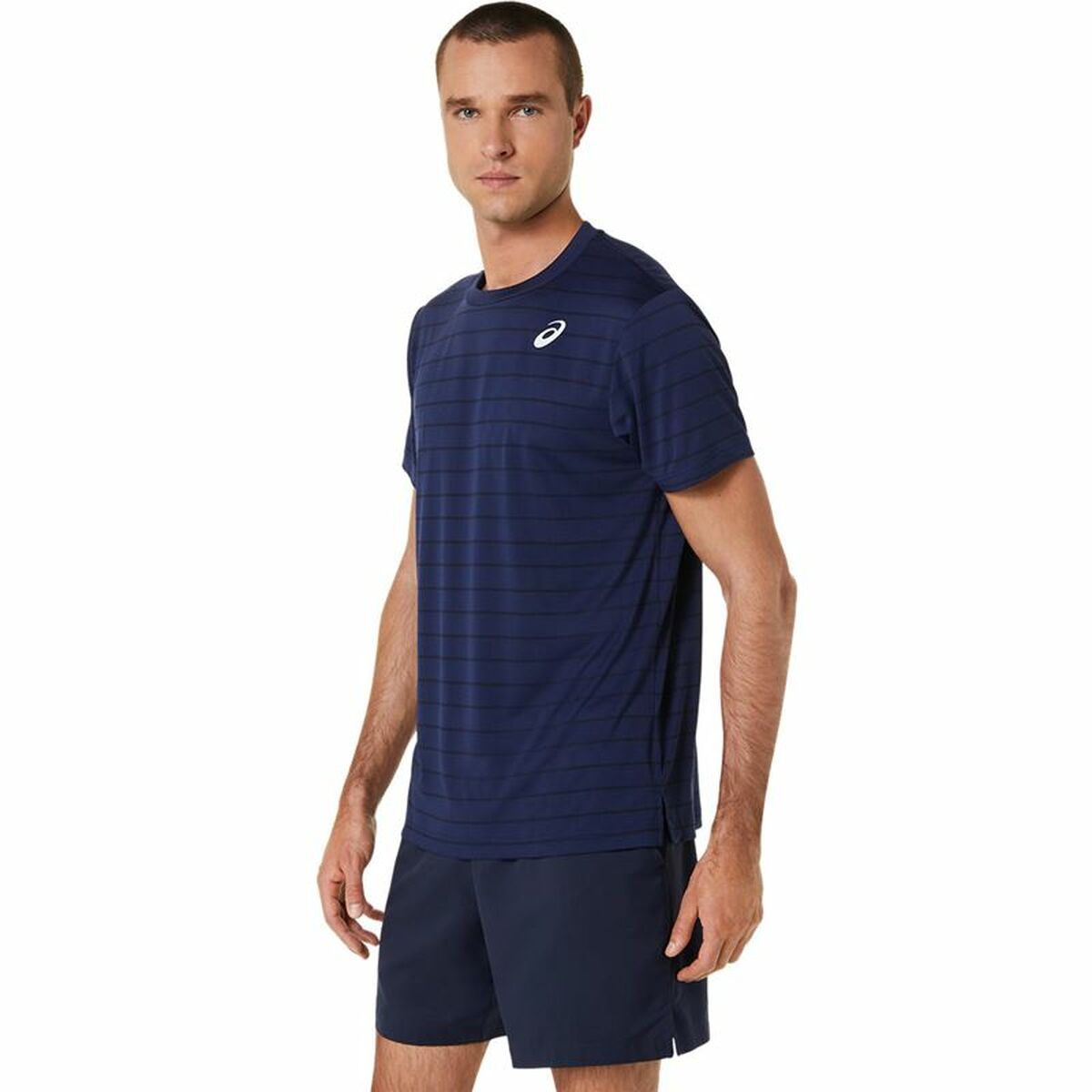 Men’s Short Sleeve T-Shirt Asics Court Navy Blue Tennis-4