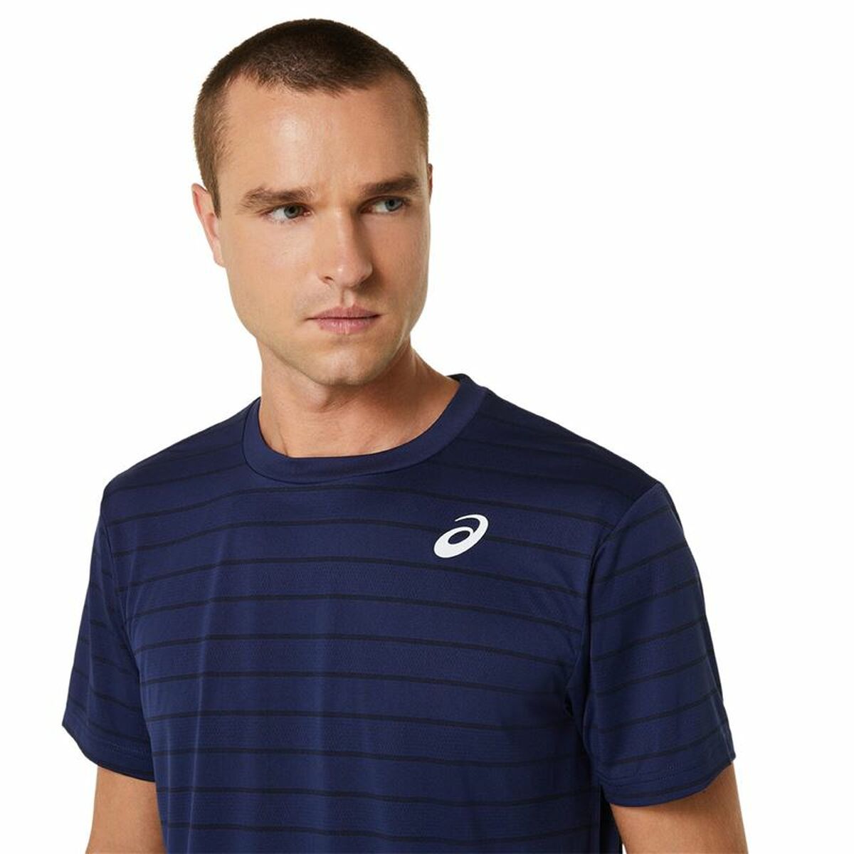 Men’s Short Sleeve T-Shirt Asics Court Navy Blue Tennis-2