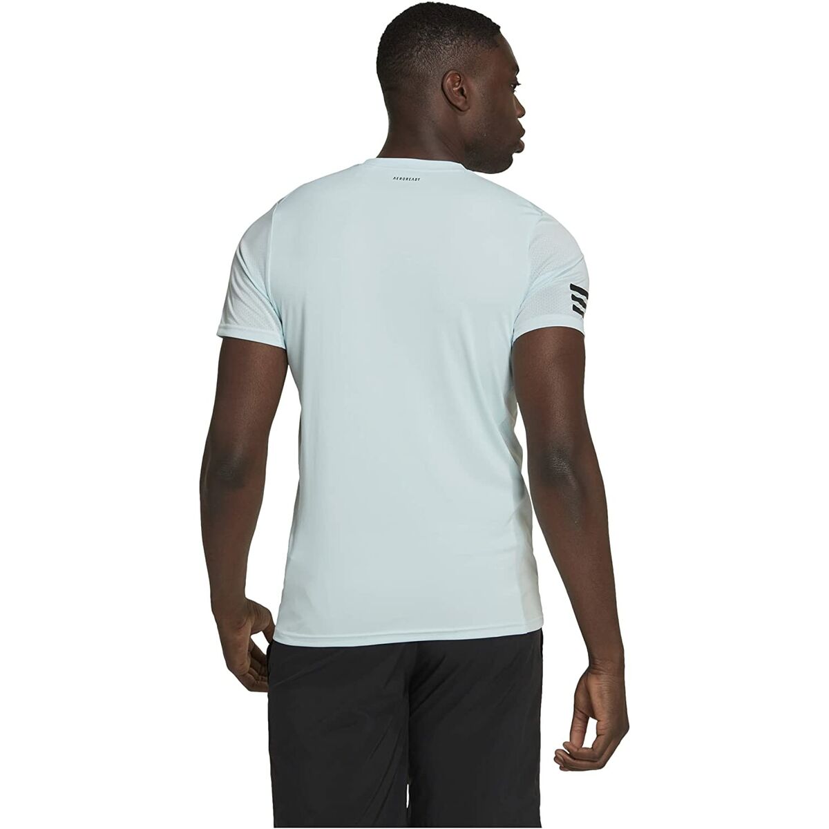 Men’s Short Sleeve T-Shirt Adidas Club Tennis 3 Stripes White-4